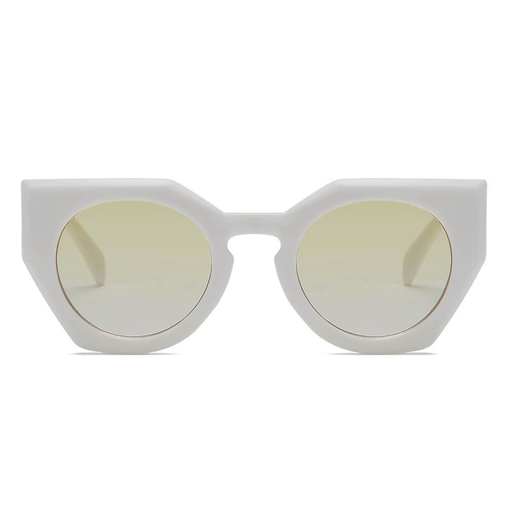 BERGEN | Women Geometric Round Cat Eye Sunglasses