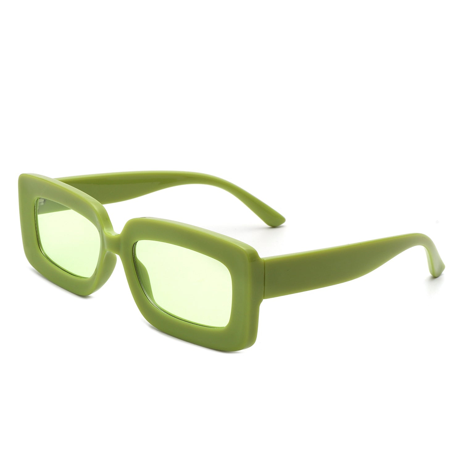 Celestra - Rectangle Flat Lens Fashion Tinted Square Sunglasses