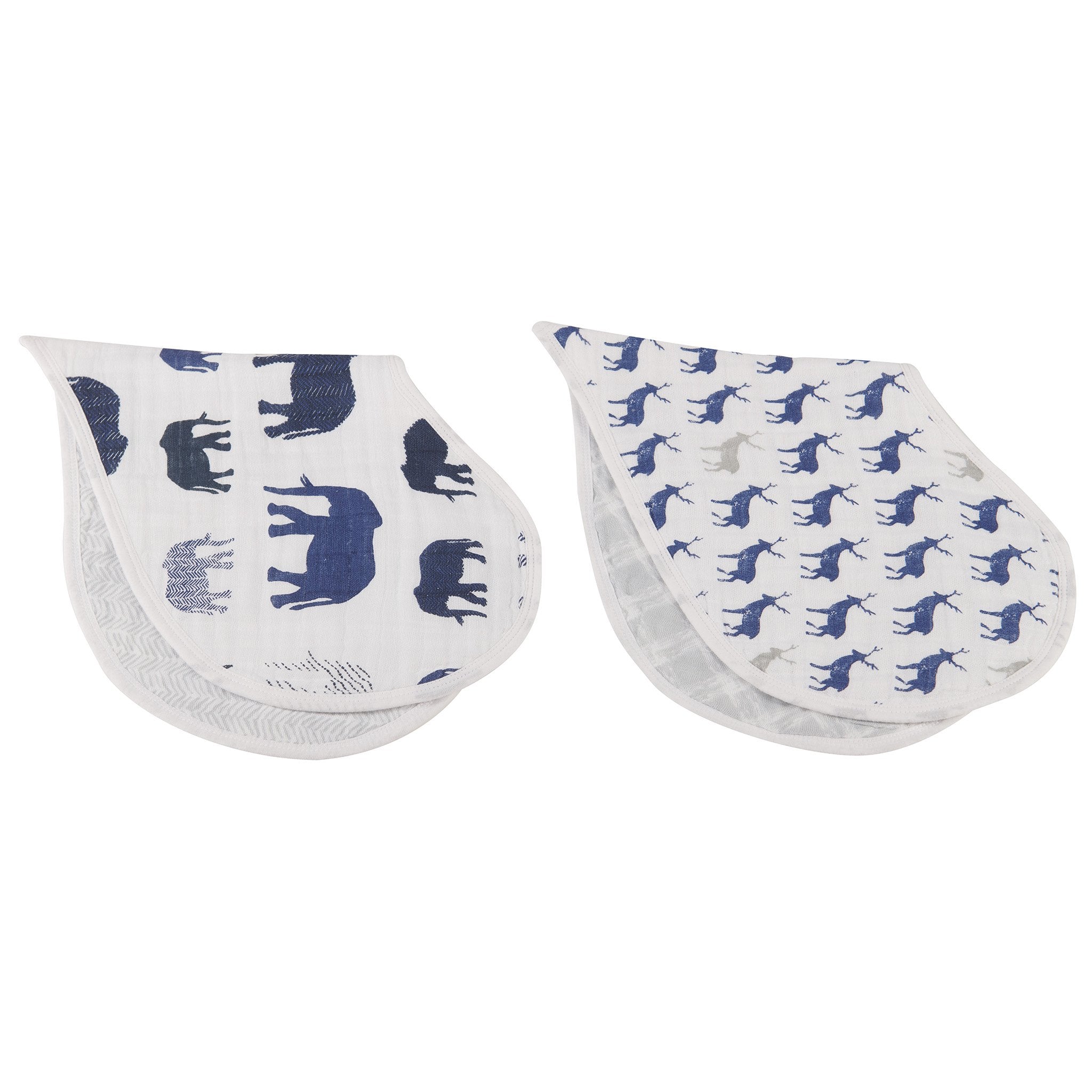 In the Wild Elephant Cotton Burp Cloth Bib 2PK