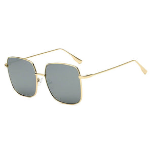 ENOCH | Women Metal Flat Lens Square Sunglasses