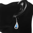 Synthetic Azure Opal Drop Sterling Silver Earrings