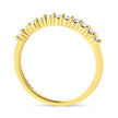 Bague de style bande cannelée en or jaune 10 carats avec diamant 1/4 carat certifié IGI