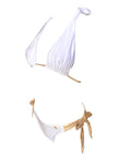 Trish Halter Top & Tie Side Bottom - White