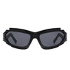 Moonhaze - Futuristic Rectangle Geometric Chunky Sport Wrap Around Sunglasses