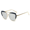 Galveston - Women's Brow Bar Mirrored Lens Cat Eye Sunglasses