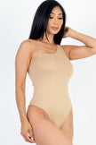 One Shoulder Solid Casual Bodysuit (CAPELLA)