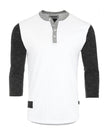 ZIMEGO Men's 3/4 Sleeve Black & White Baseball Henley