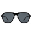 Nightime - Retro Square Fashion Aviator Vintage Style Tinted Sunglasses