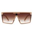 Vitalize - Oversize Retro Square Flat Top Tinted Fashion Women Sunglasses