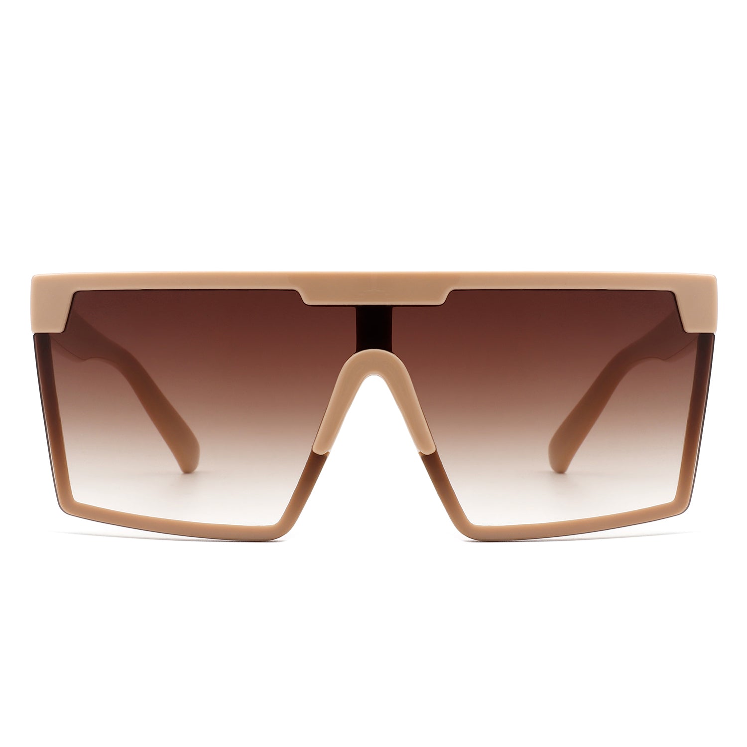 Vitalize - Oversize Retro Square Flat Top Tinted Fashion Women Sunglasses