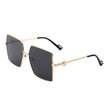 Benazia - Square Oversize Flat Top Large Tinted Women Fashion Sunglasses