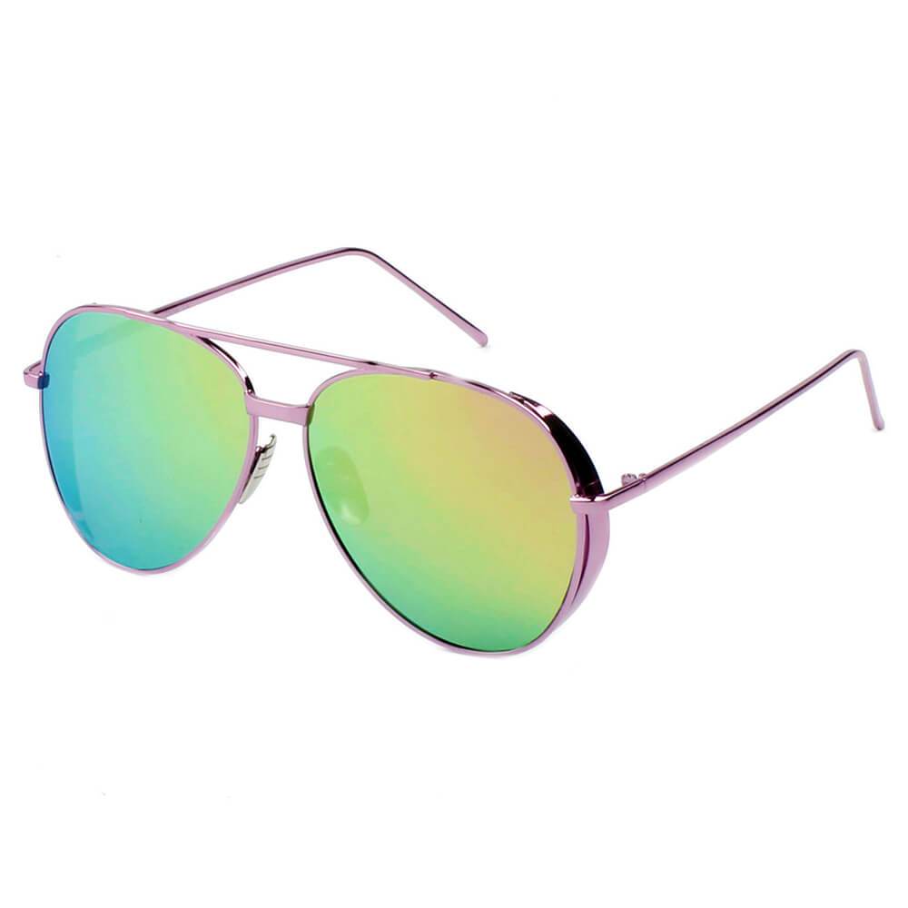 DELAN | Premium Mirrored Lens Oversize Aviator Sunglasses