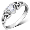 Bague en argent avec nœud Trinity CZ transparent