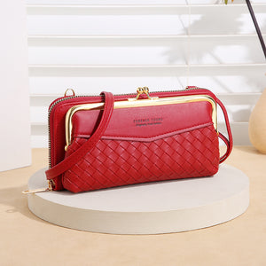 Leather Weave Shoulder Bag Fashion Design Small Messenger Luxury Handbags