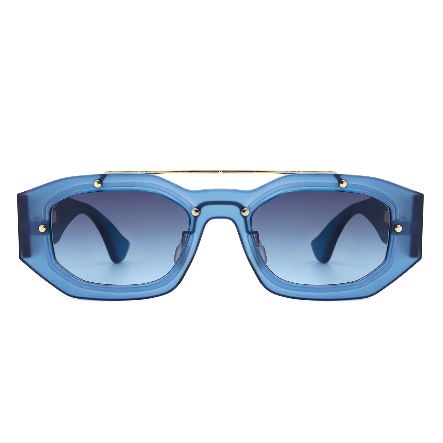 Xanadusk- Geometric Retro Irregular Brow-Bar Square Fashion Sunglasses