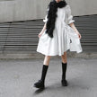 Hotaru Long Sleeve Pleated Shirt Dress - White