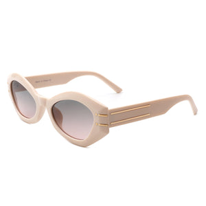 Elysiant - Geometric Oval Slim Fashion Round Cat Eye Sunglasses