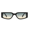 Xenotica - Rectangle Narrow Retro Slim Vintage Square Sunglasses