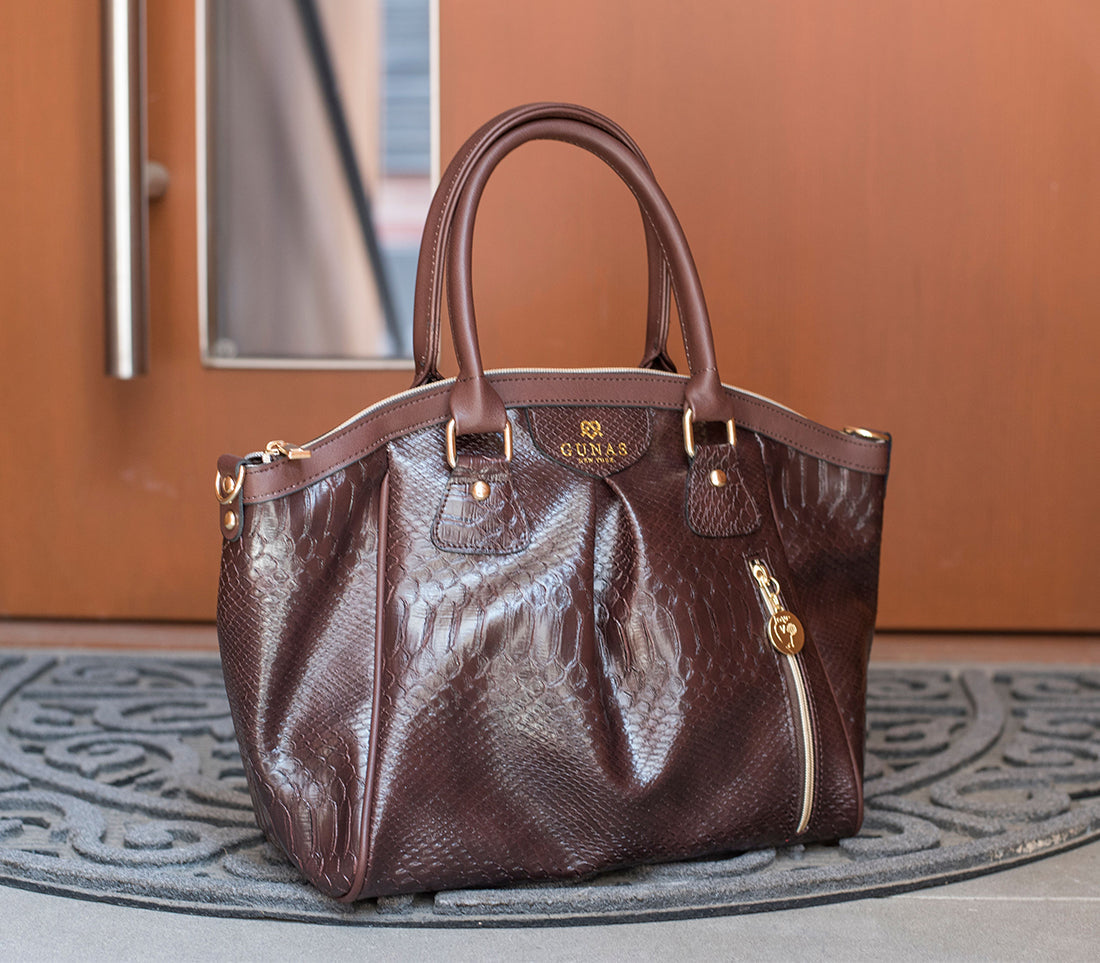 Madison - Sac végétalien croco bordeaux