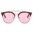 ENDICOTT | Round Circle Brow-Bar Tinted Lens Sunglasses