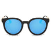 FINDLAY | Women's Retro Mirrored Lens Horned Rim Round Sunglasses