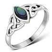 Abalone Shell Celtic Trinity Knot Silver Ring