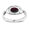 Twisted Garnet Stone Silver Ring