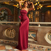 Larissa Red Applique Evening Gown