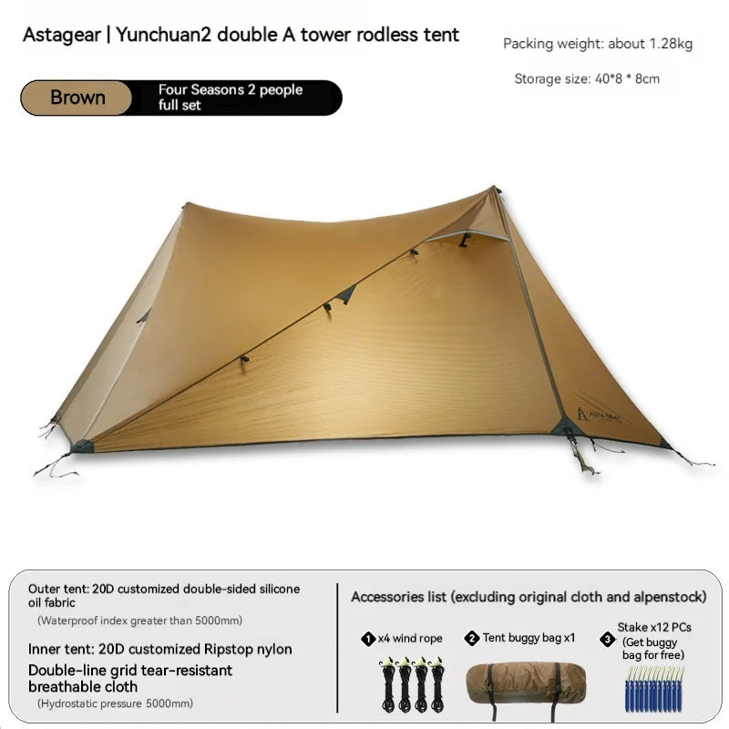 Double-Sided Silicon-Coated Pyramid Tent