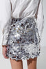 Big Sequin Mini Skirt in Silver