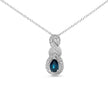 Argent sterling .925 Saphir poire 6x4 mm et accents de diamants Goutte infini 18