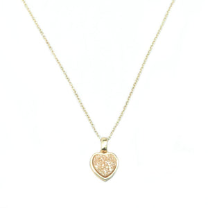 Olivia Heart Druzy Necklace