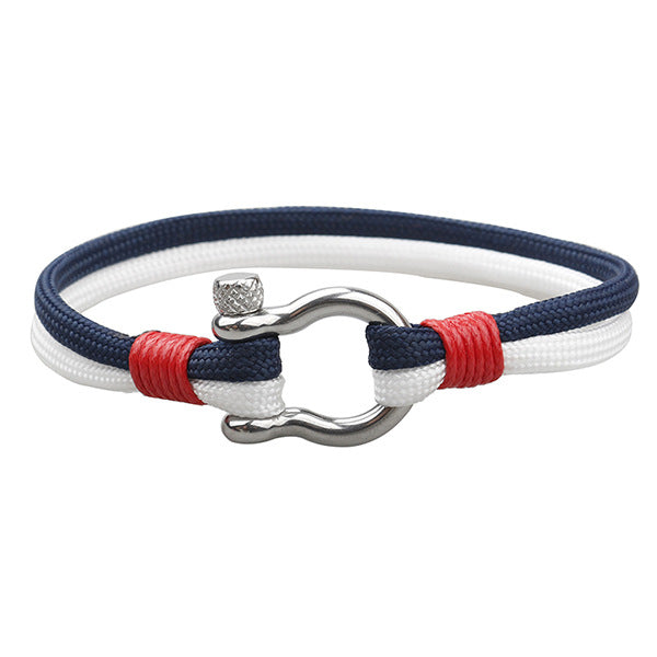 Hameçon nautique hommes manchette breloque queue de requin fait à la main Simple Bracelet personnalisé