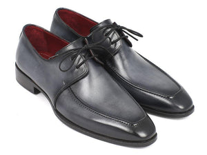 Chaussures Derby à tablier gris et noir Paul Parkman pour hommes (ID#13SX51)