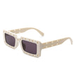 Undynite - Rectangle Irregular Frame Retro Fashion Square Sunglasses