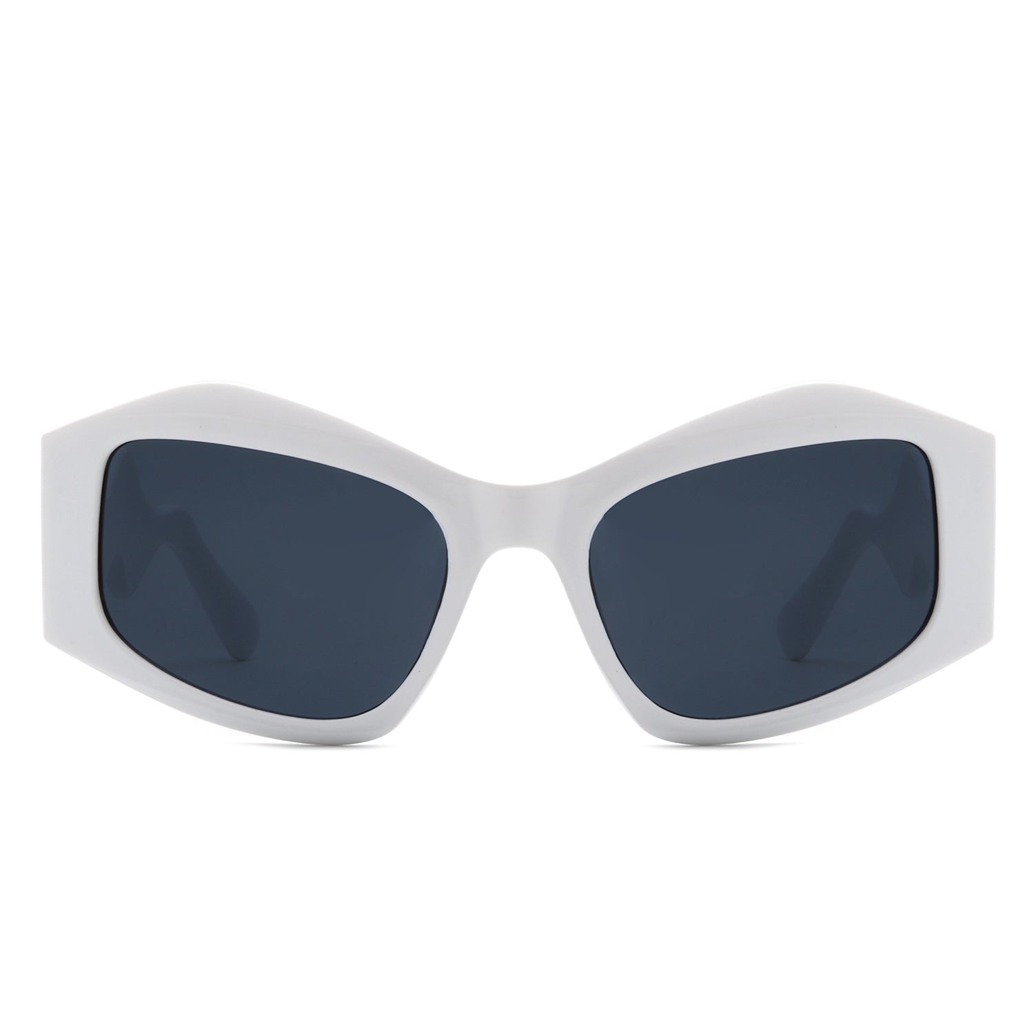 Shimmerz - Square Oversize Irregular Wavy Temple Design Fashion Sunglasses