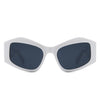 Shimmerz - Square Oversize Irregular Wavy Temple Design Fashion Sunglasses