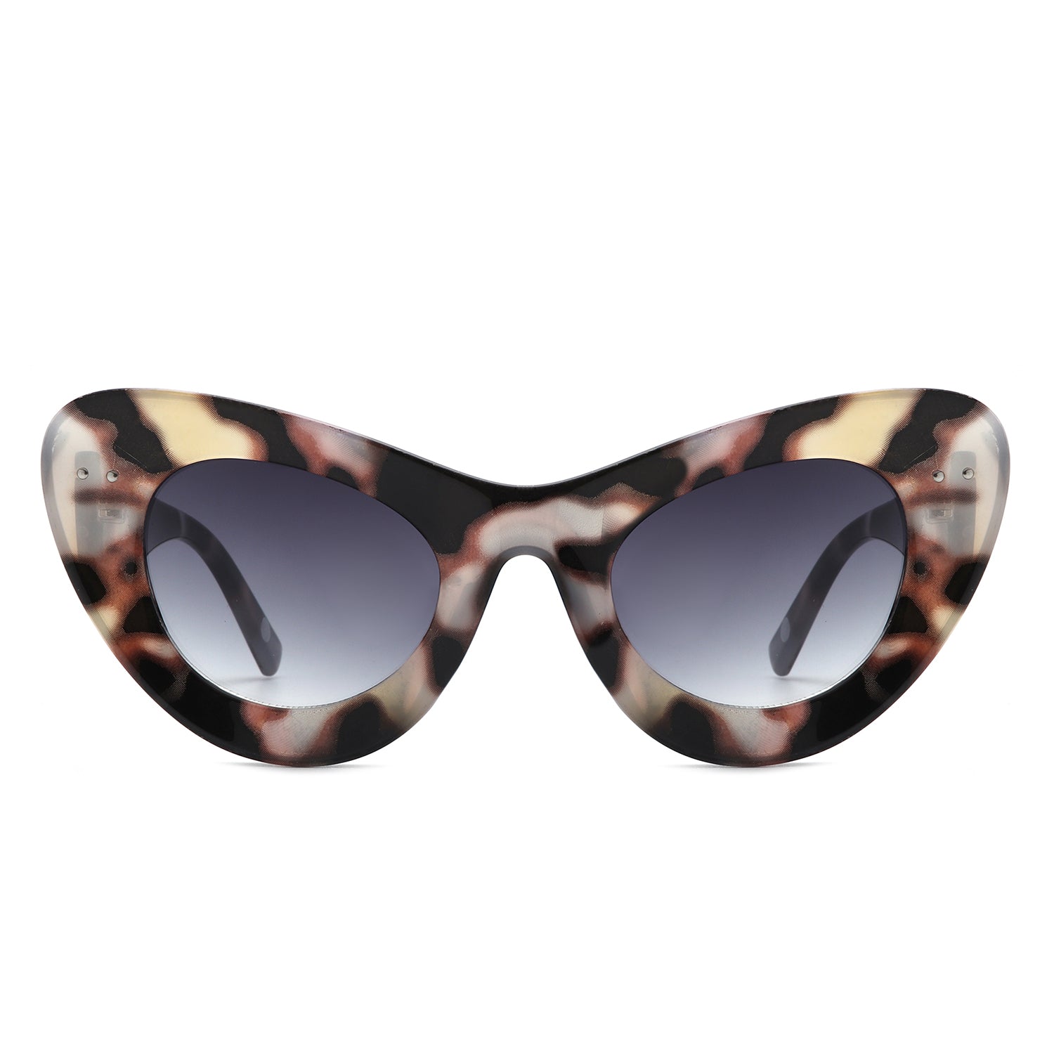 Luminara - Women Fashion Retro Round Cat Eye Sunglasses