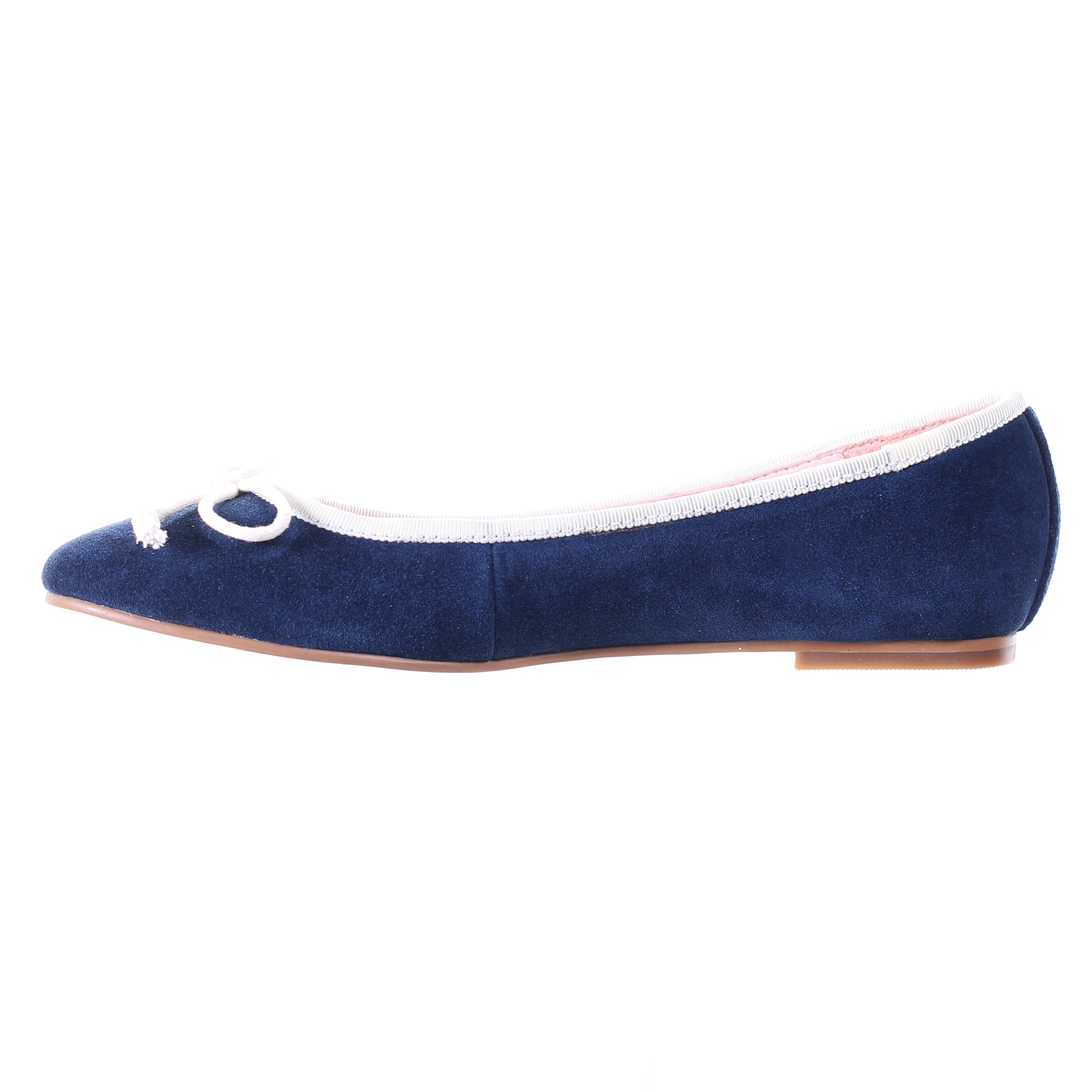 Bow Suede Ballerina (Navy)