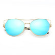 Aspen - Women Trendy Mirrored Lens Cat Eye Sunglasses