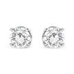 Boucles d'oreilles à tige classiques à 4 griffes en or blanc 14 carats 3/4 carats avec diamants cultivés en laboratoire