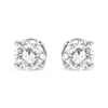 Boucles d'oreilles à tige classiques à 4 griffes en or blanc 14 carats 3/4 carats avec diamants cultivés en laboratoire