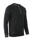 ZIMEGO Men's Long Sleeve Contrast Button Placket Neck Cuffs Casual Henley Shirts