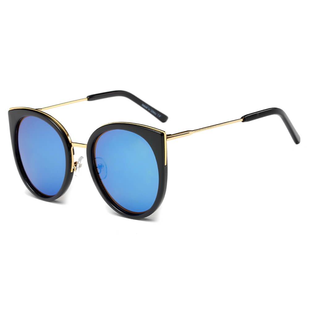 HOLMDEL | Women's Iconic Mirrored Lens Cat Eye Sunglasses