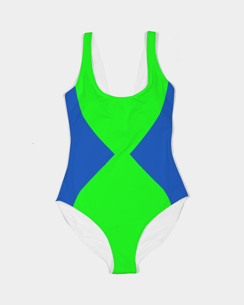 Maillot de bain une pièce femme vert fluo