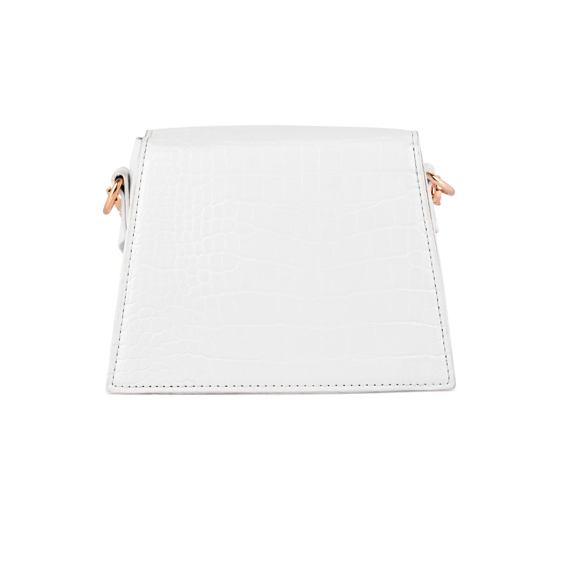 Sac à bandoulière blanc en forme de croco mini-enveloppe