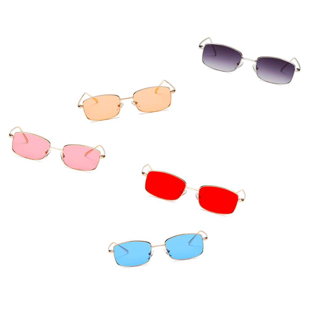 GARNER | Retro Vintage Slim Rectangle Sunglasses