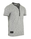 ZIMEGO T-shirts Henley pour hommes – Manches courtes Col contrasté