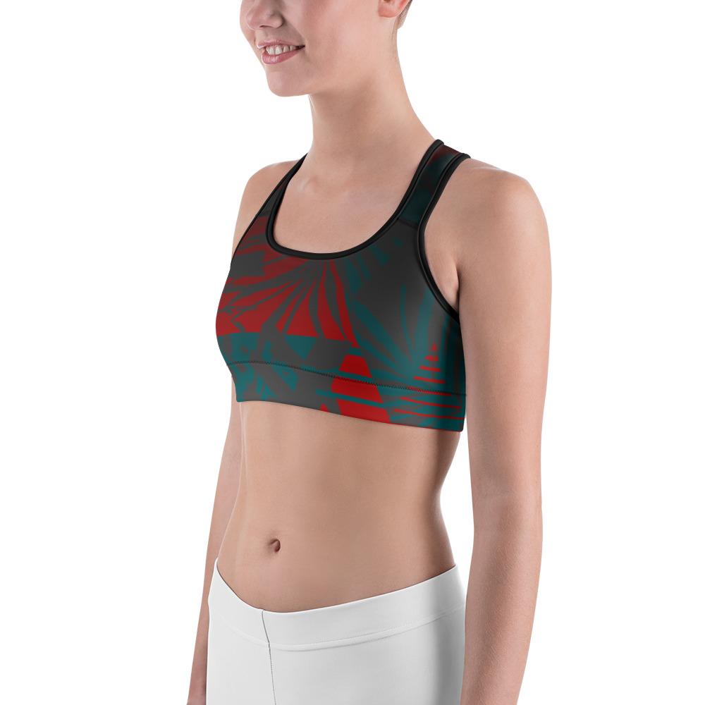 Women's Moisture Wicking Nadine Sports Bra (White & Black Piping)