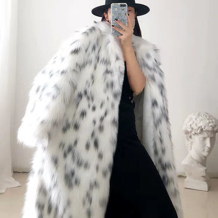 Winter Leopard Print Faux Fur Coats